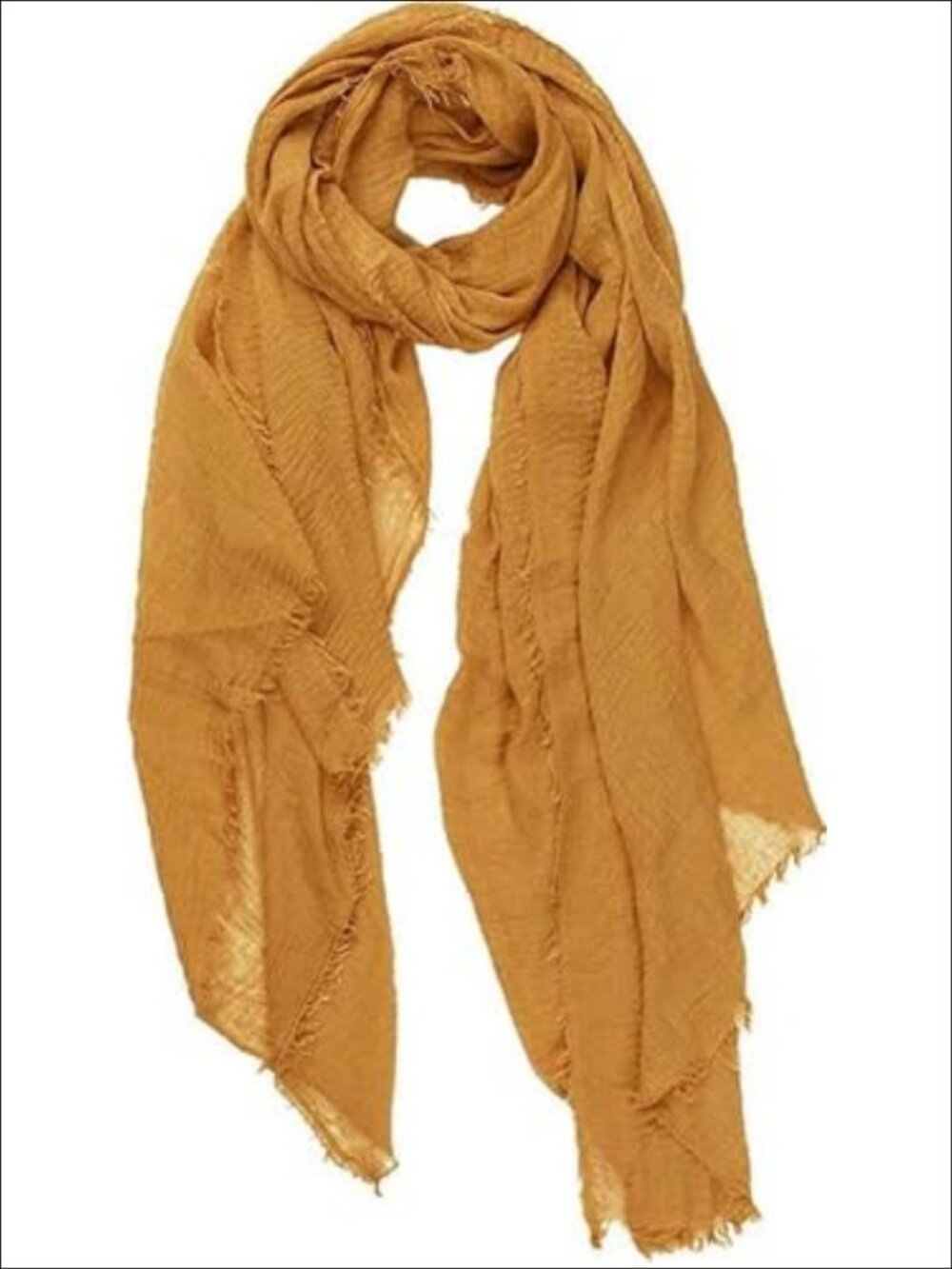 Cotton Blend Crinkle Vintage Soft Scarf Fringed Edges Shawl Travel